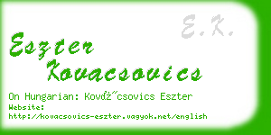 eszter kovacsovics business card